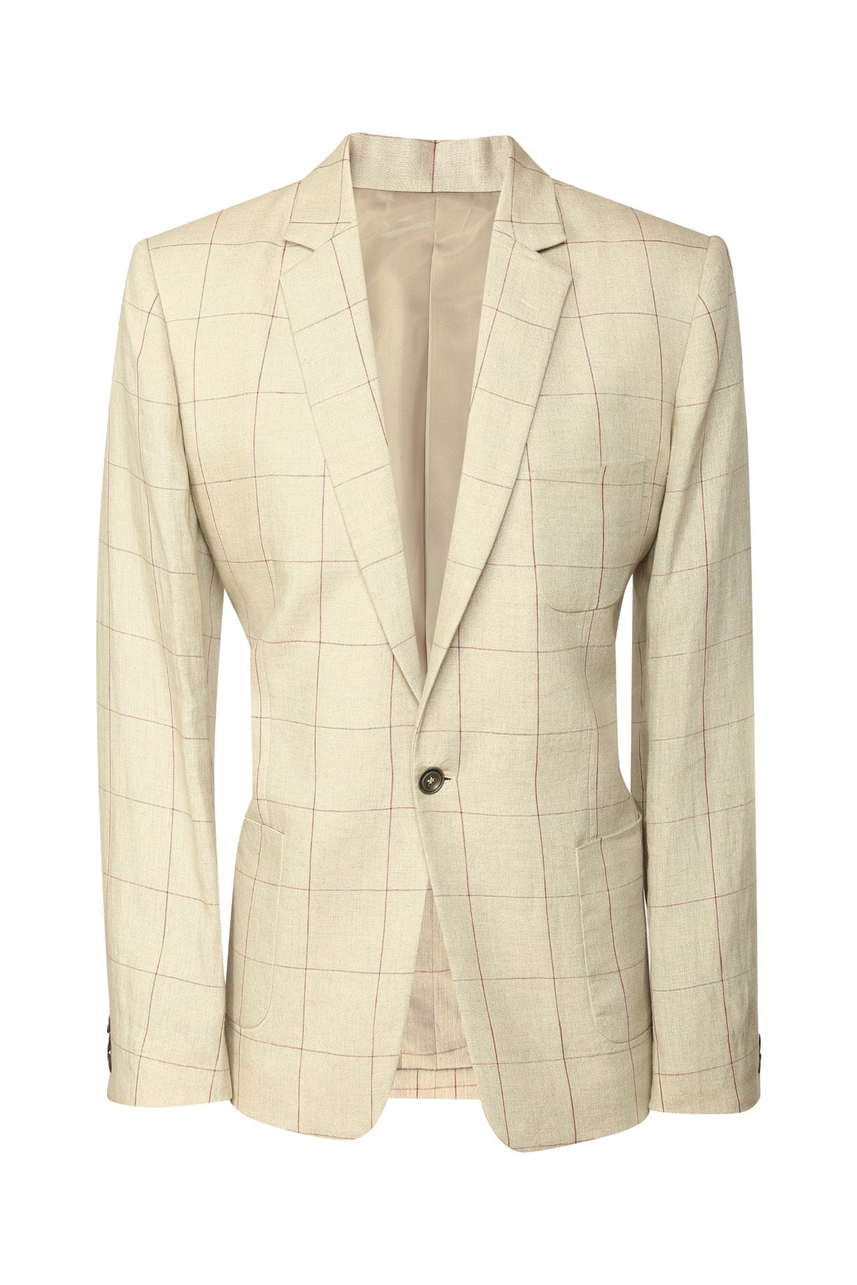 Ivory single button linen jacket