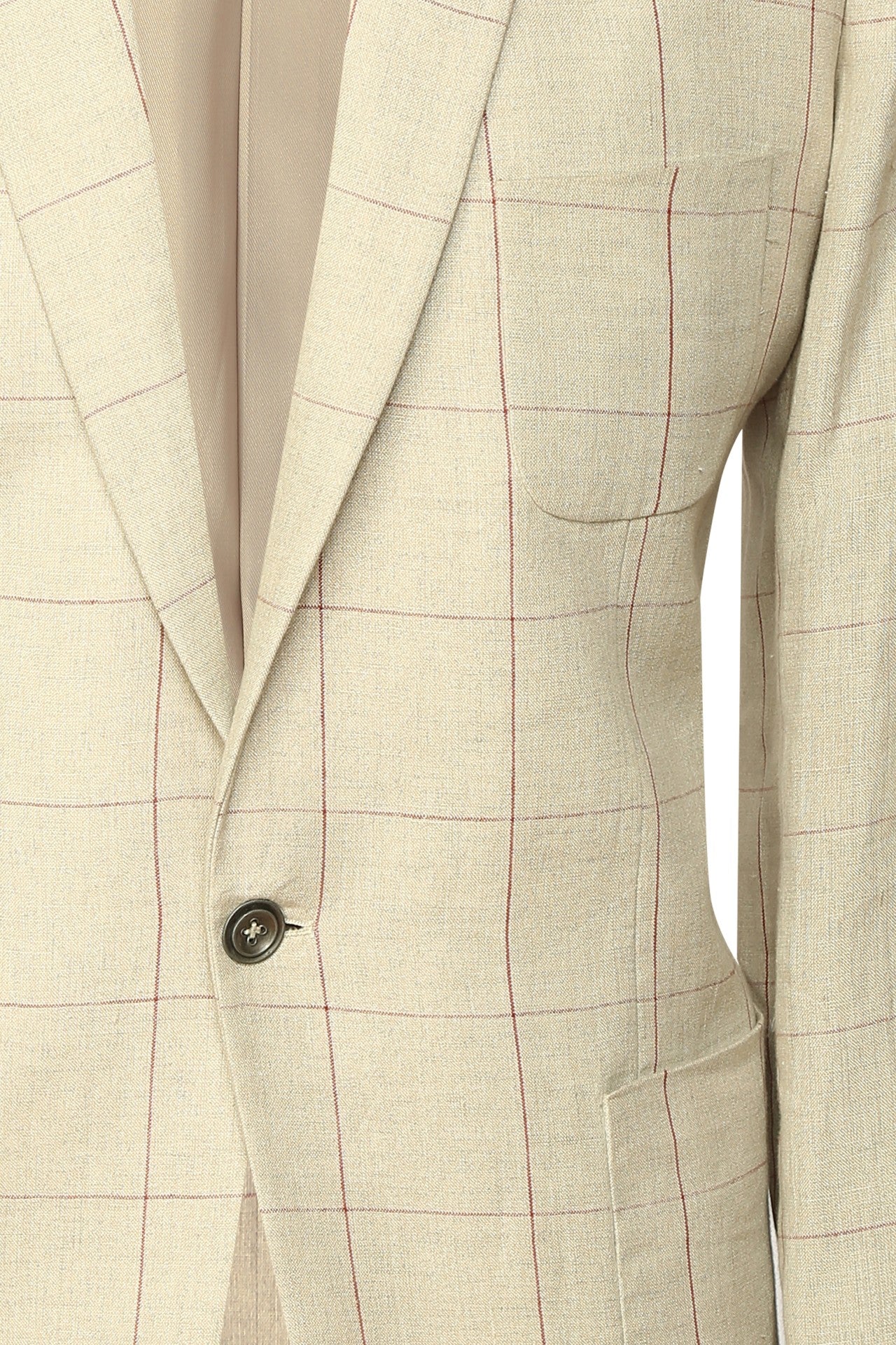 Ivory single button linen jacket