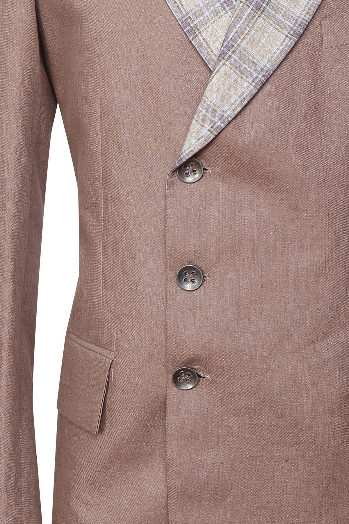 Light brown double breasted linen jacket