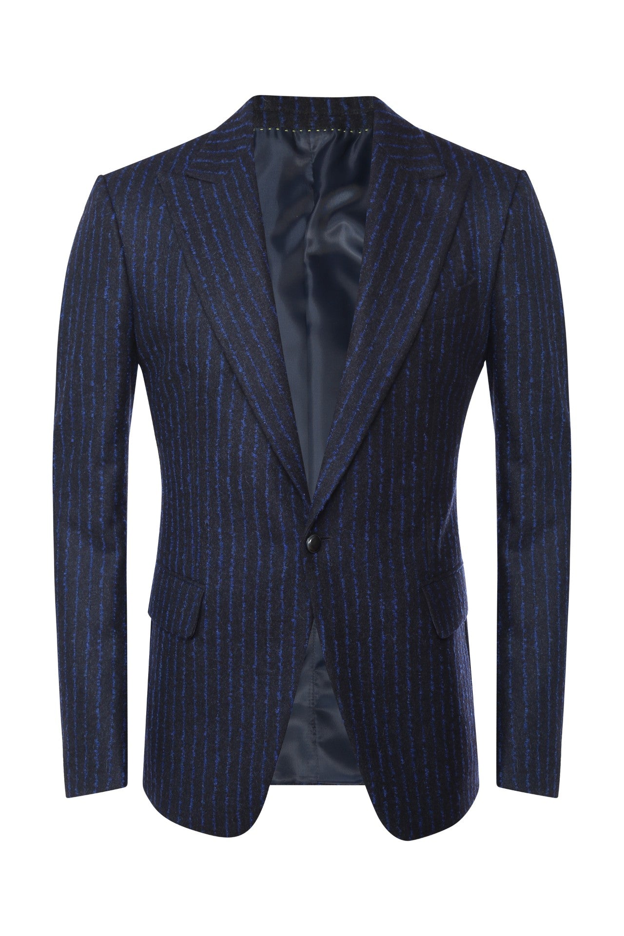 Navy blue single button wool jacket