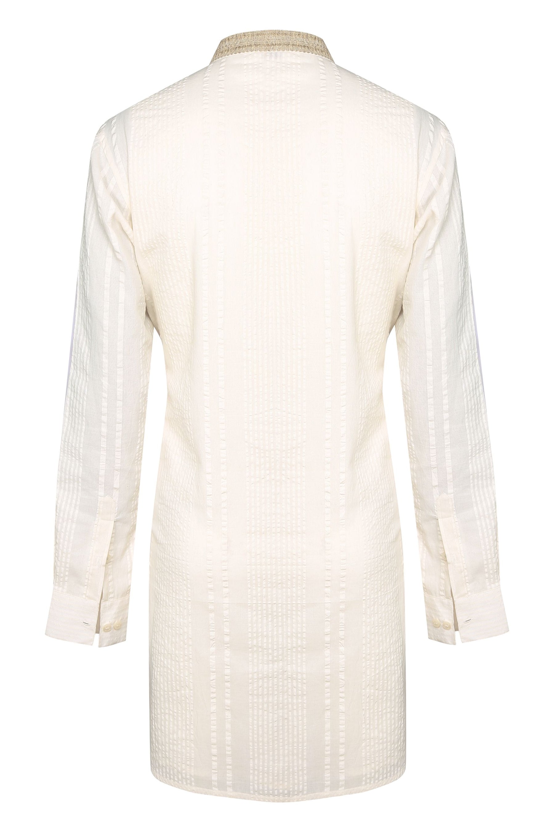 IVORY SHEER SUCKER TEXTURED KURTA