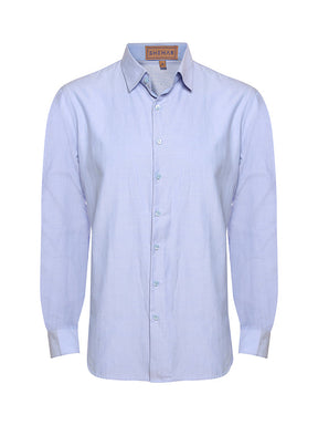 SKY BLUE DOTTED COTTON SHIRT