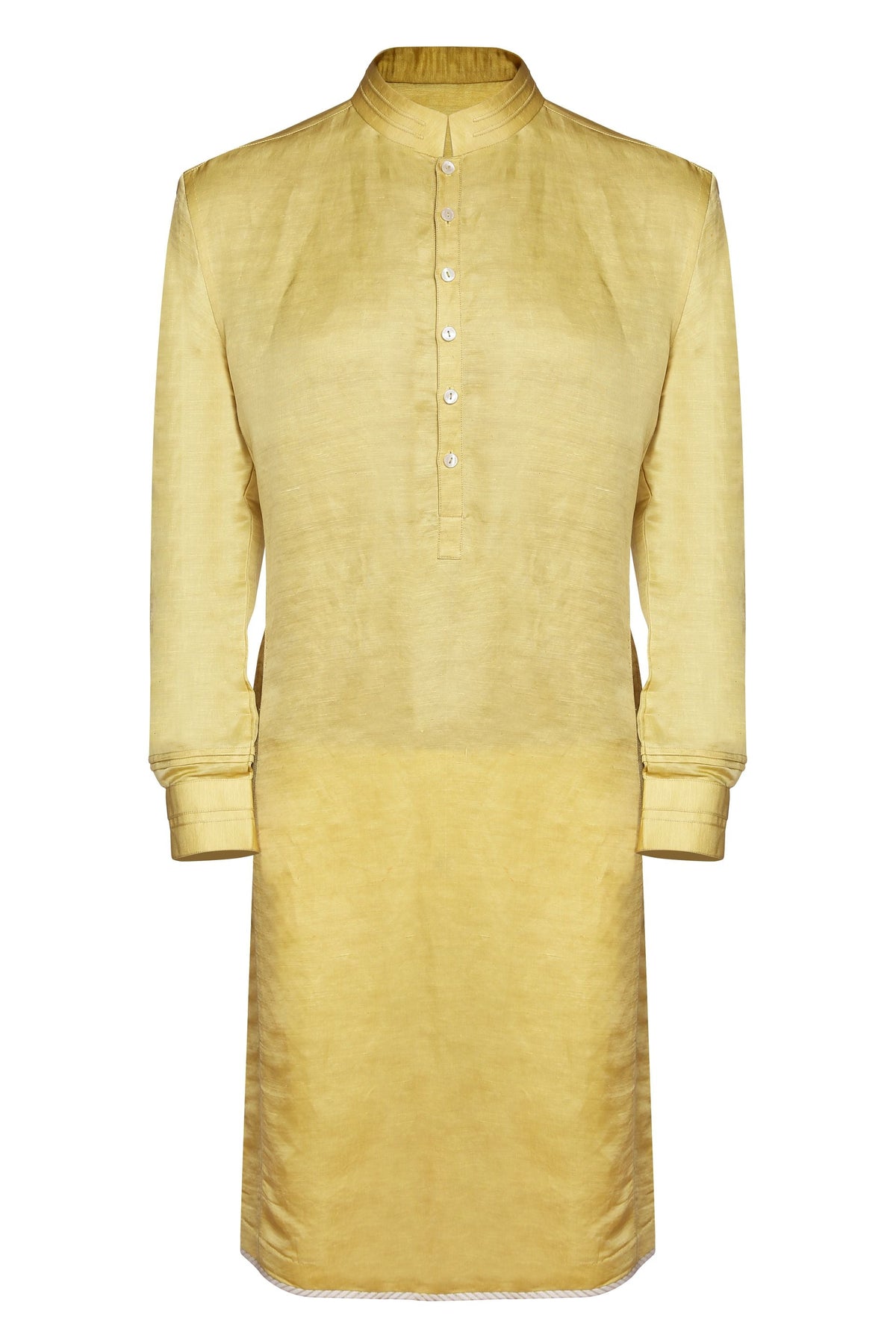 MUSTARD CLASSIC LINEN SATIN KURTA