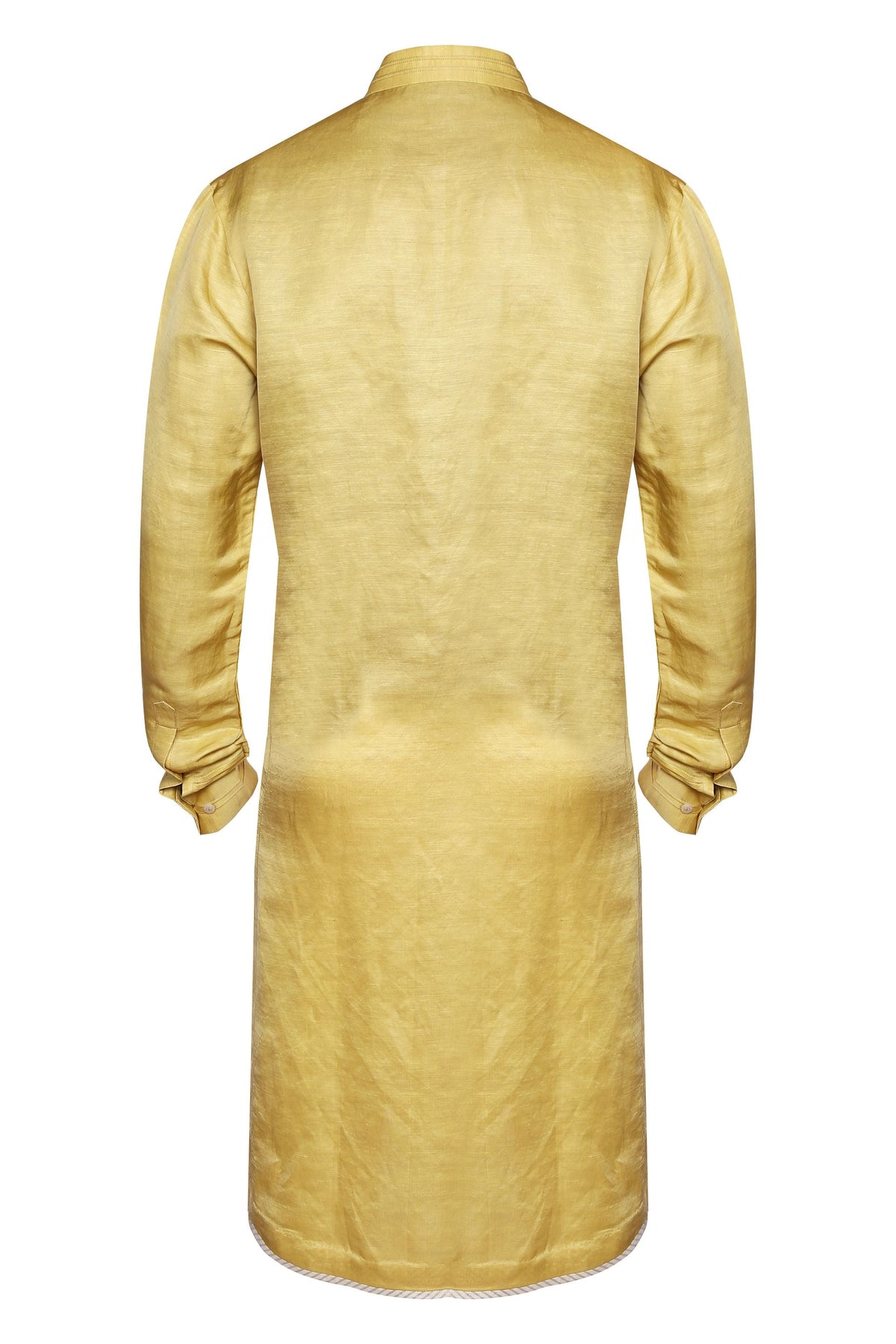 MUSTARD CLASSIC LINEN SATIN KURTA