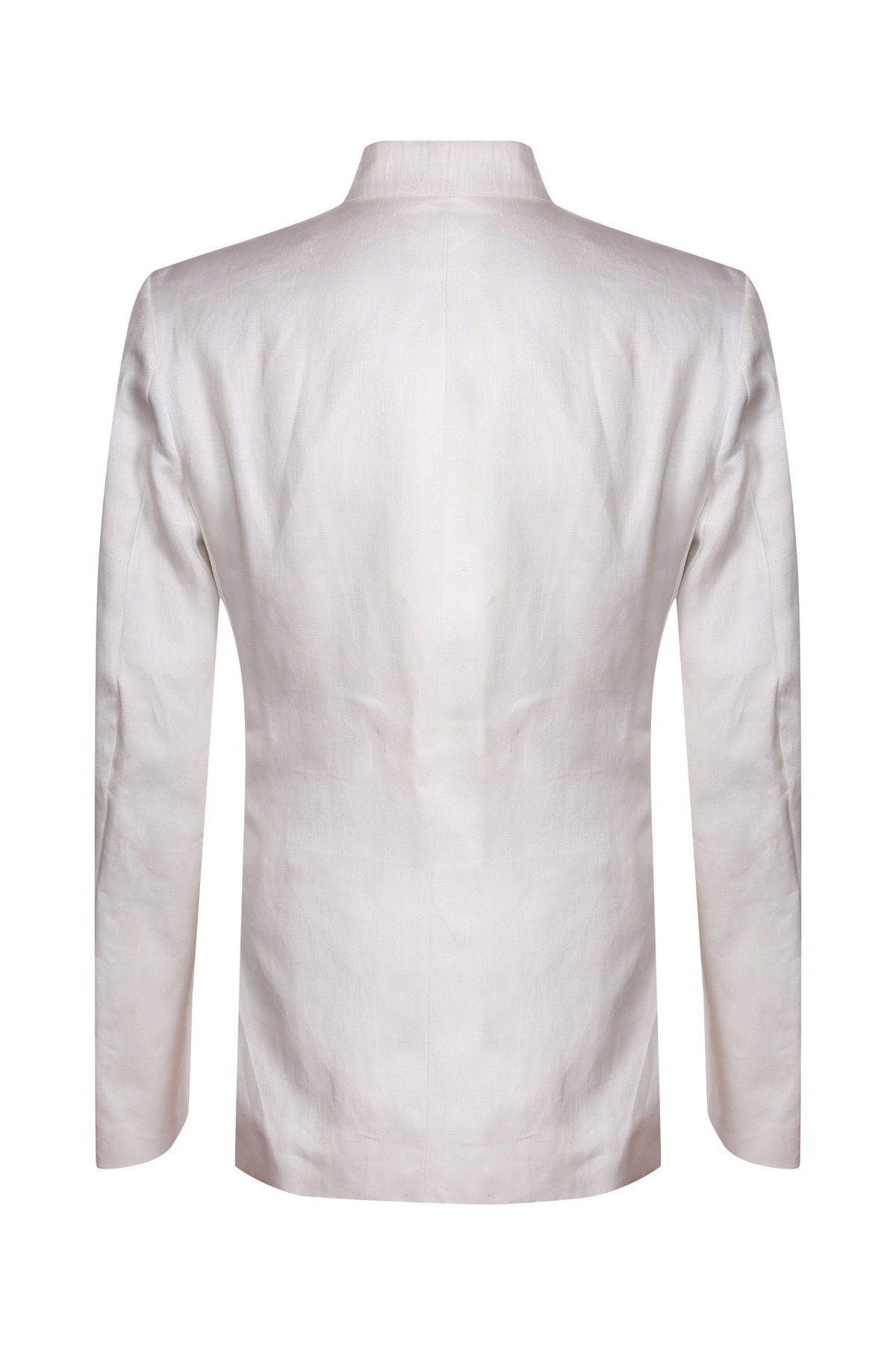 White pure linen classic bandhgala