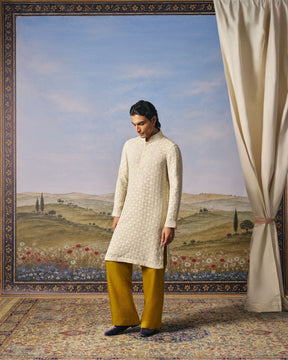 Ivory Chikankari Kurta Set