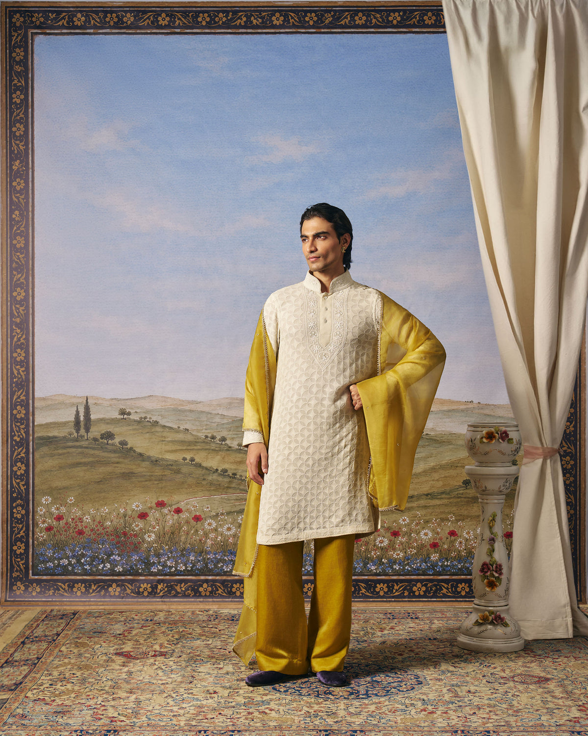 Ivory Chikankari Kurta Set
