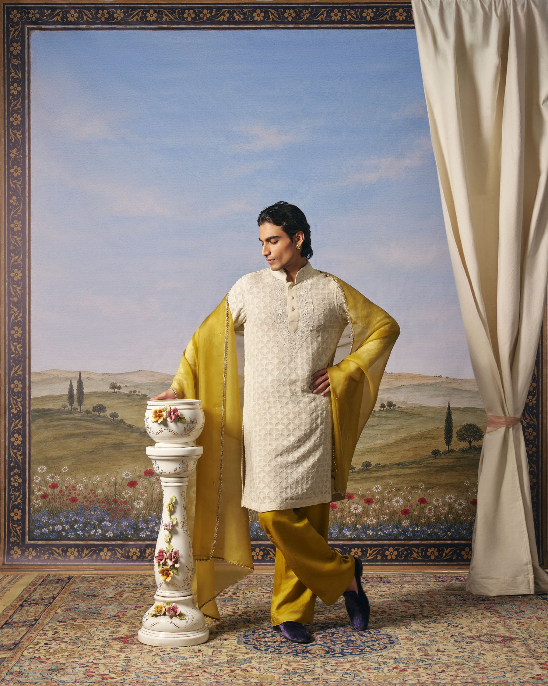 Ivory Chikankari Kurta Set