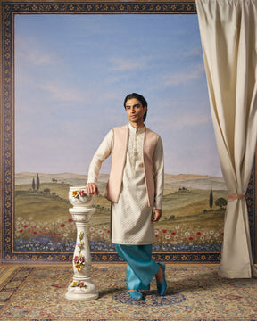 Blush Pink Moti Work Open Bundi