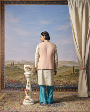Blush Pink Moti Work Open Bundi