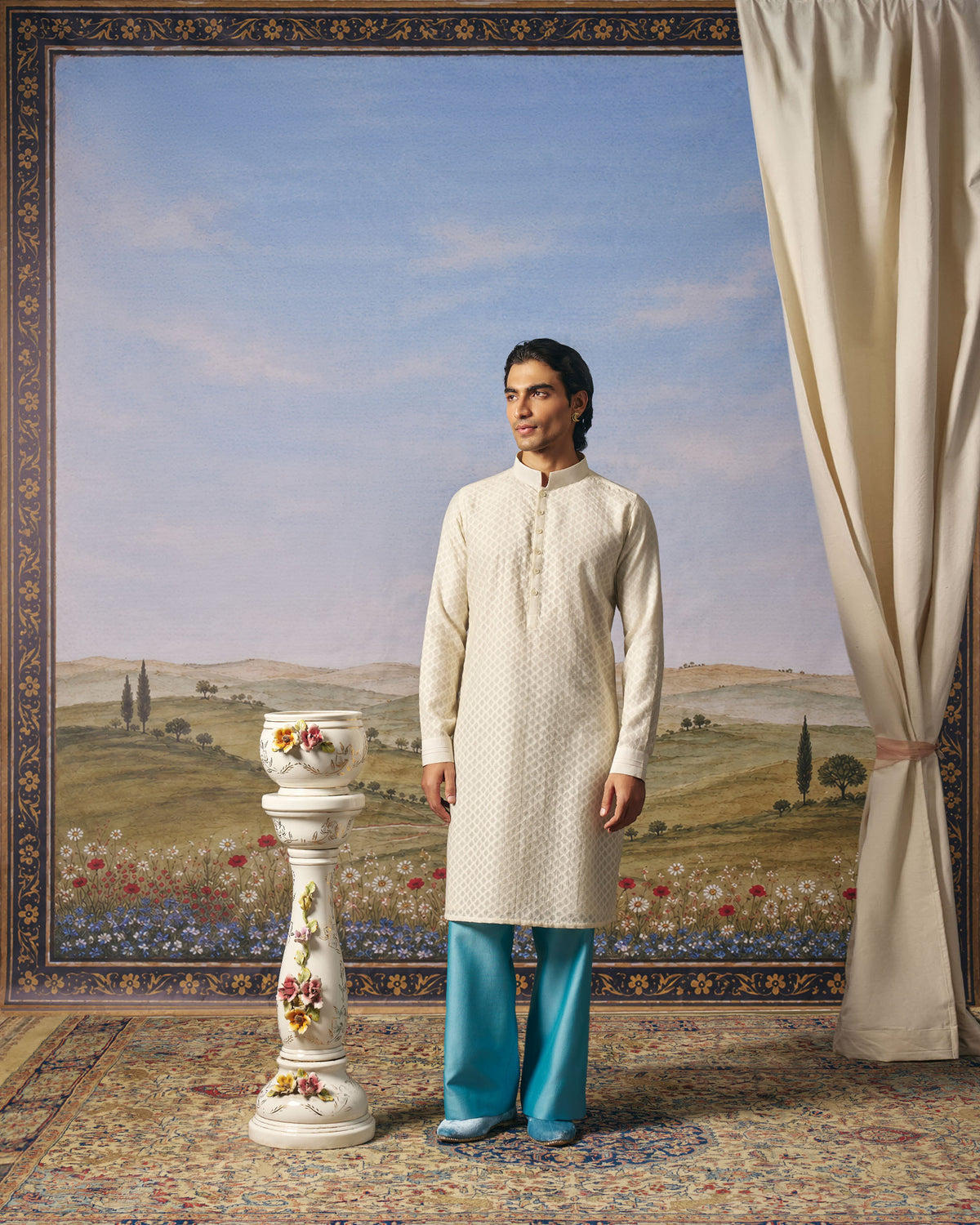 Ivory Cutwork Chanderi Kurta Set