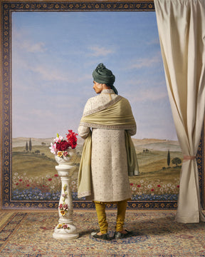 Light Grey Threadwork Sherwani