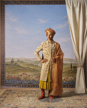 Golden Shikargar Sherwani Set
