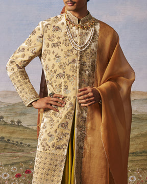 Golden Shikargar Sherwani Set