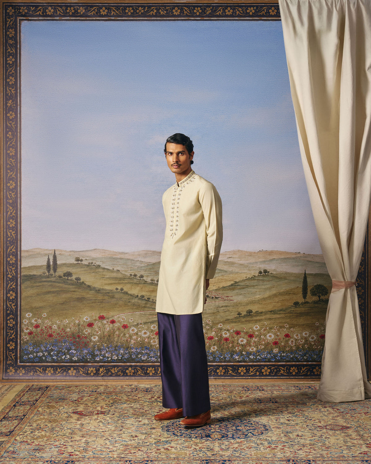 Pale Green Cotton Silk Embroidered Kurta Set