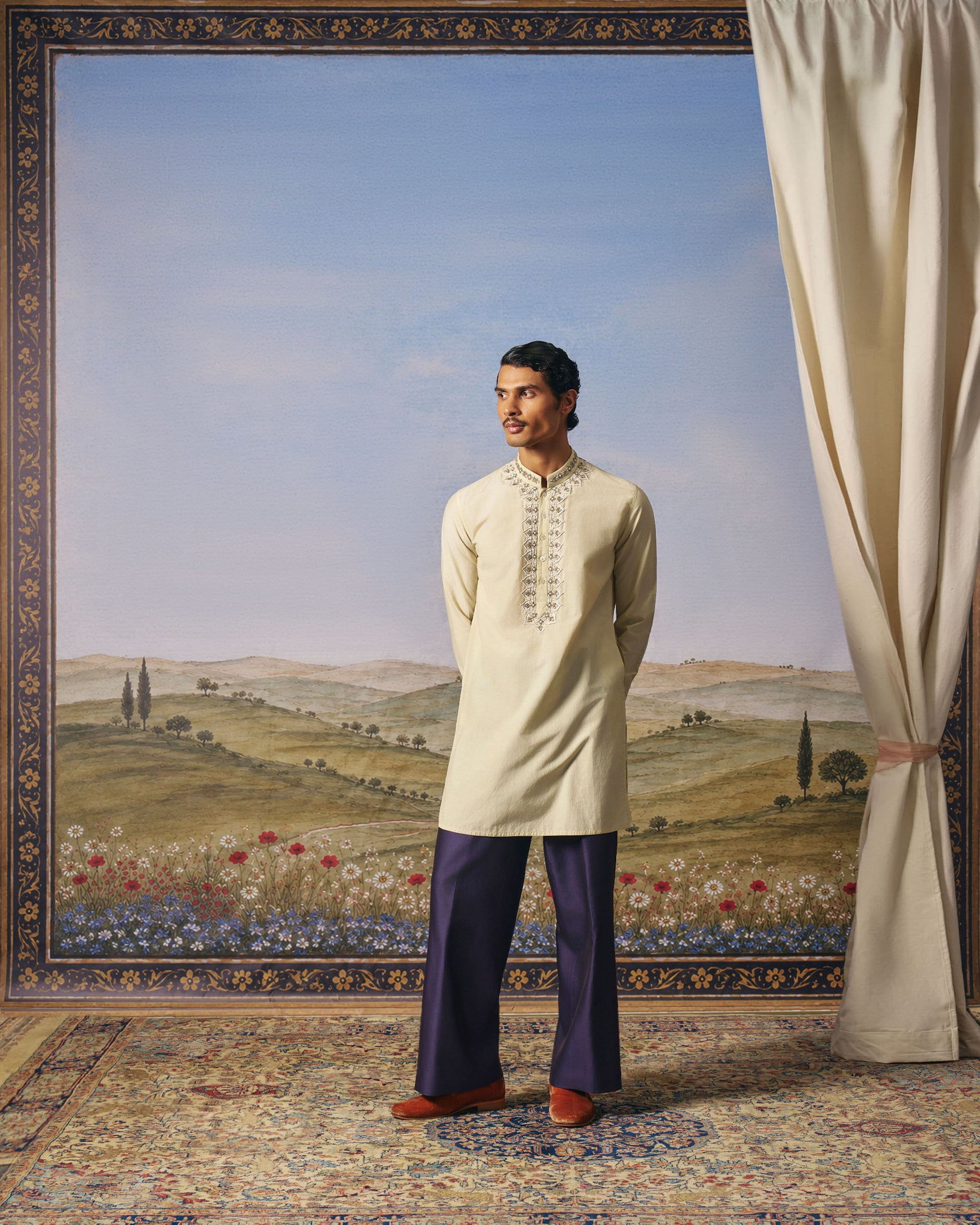 Pale Green Cotton Silk Embroidered Kurta Set