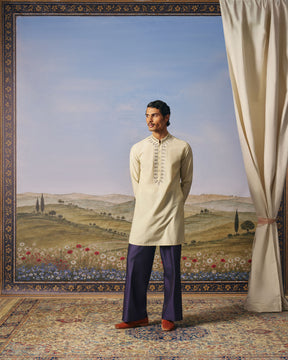 Pale Green Cotton Silk Embroidered Kurta Set