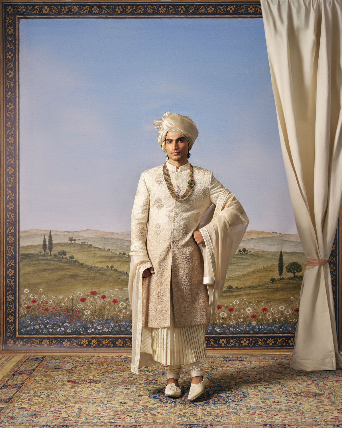 Ivory Ombre Floral Sherwani