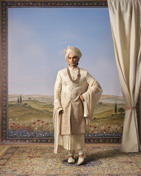 Ivory Ombre Floral Sherwani