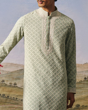 Sage Green Chikankari Embroidered Kurta Set
