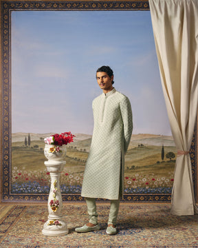 Sage Green Chikankari Embroidered Kurta Set