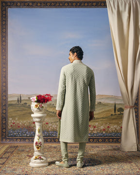 Sage Green Chikankari Embroidered Kurta Set