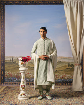 Sage Green Chikankari Embroidered Kurta Set
