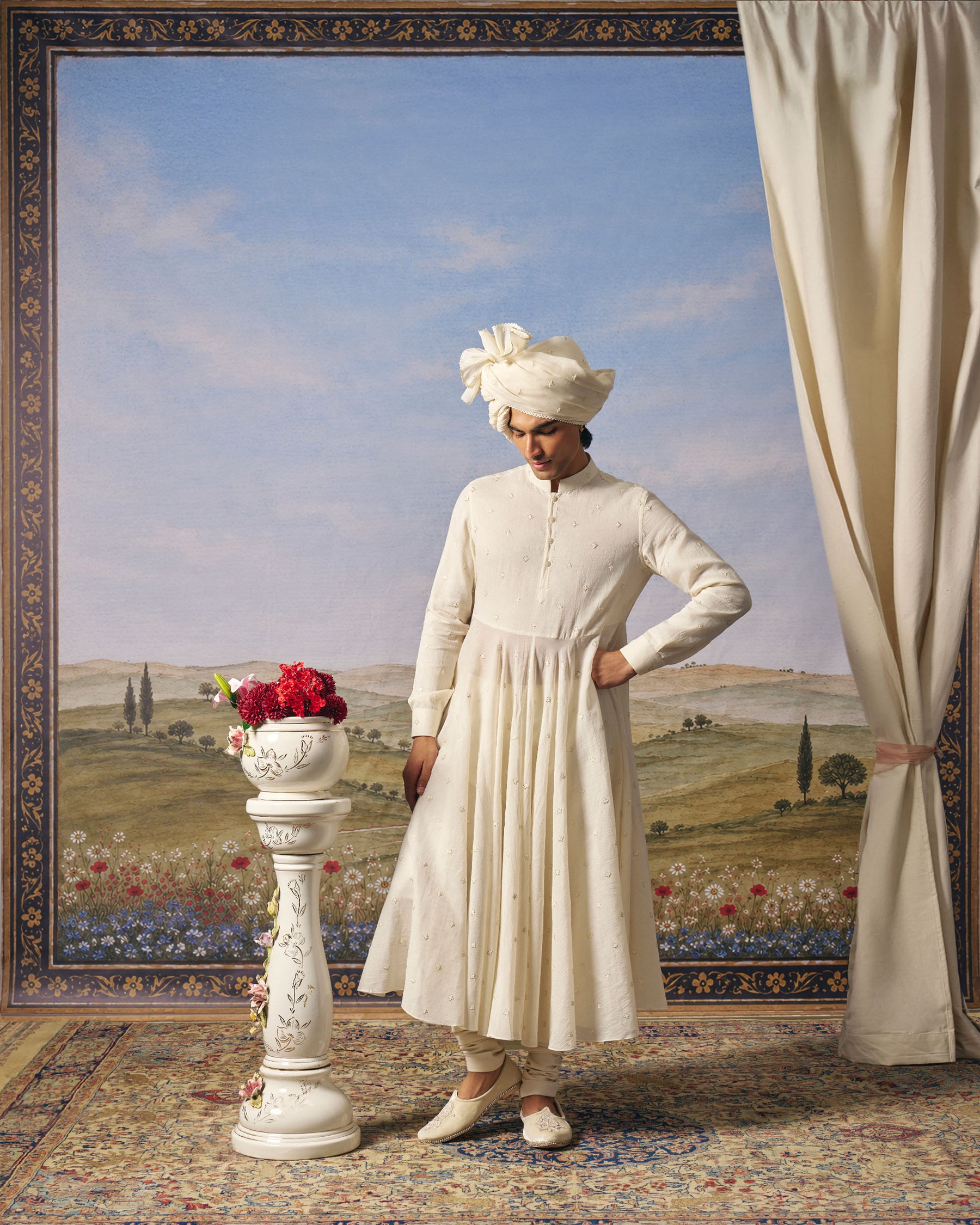 Pink Jewelled Matka Silk Sherwani