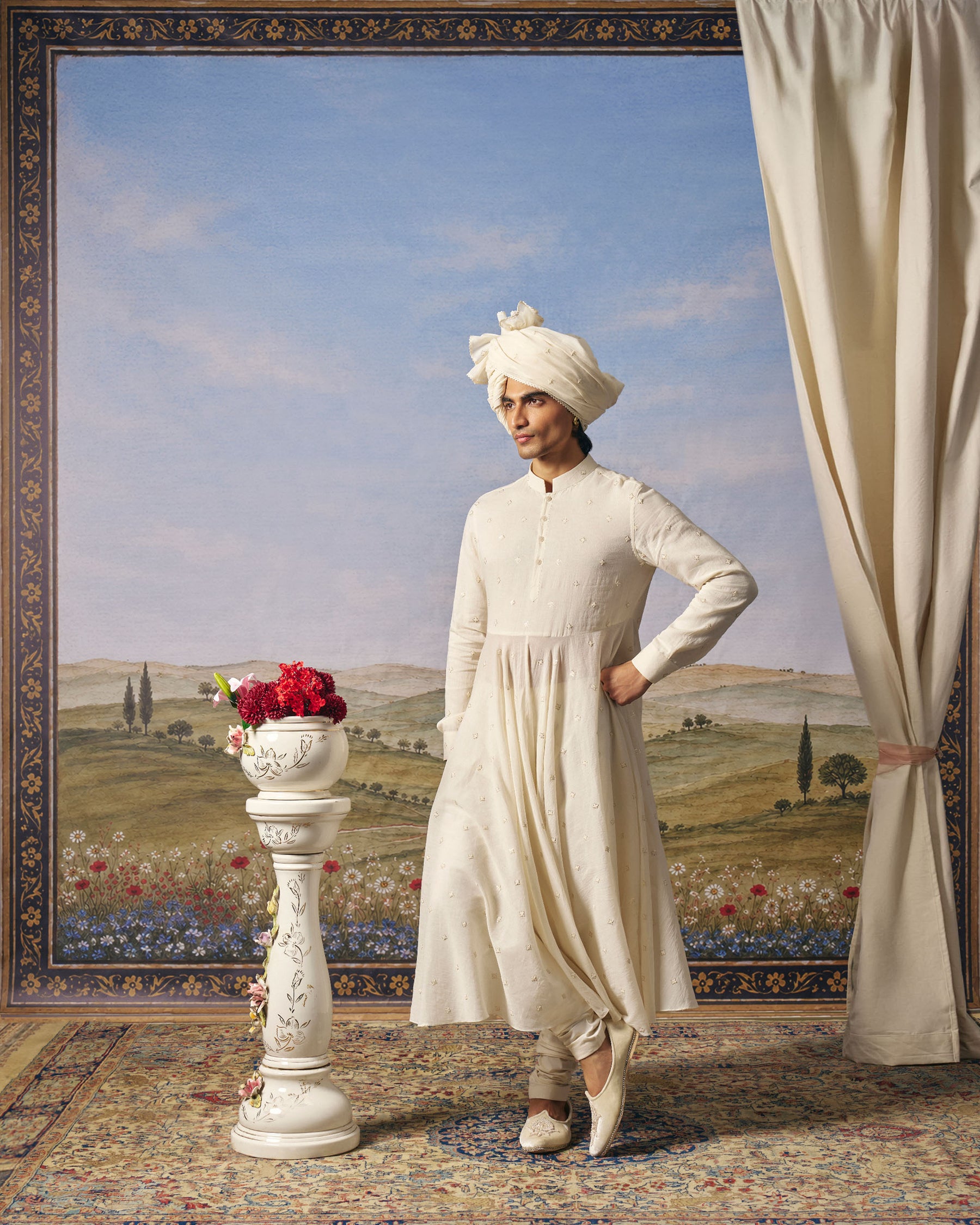 Pink Jewelled Matka Silk Sherwani