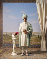 Ivory Corded Sherwani Set