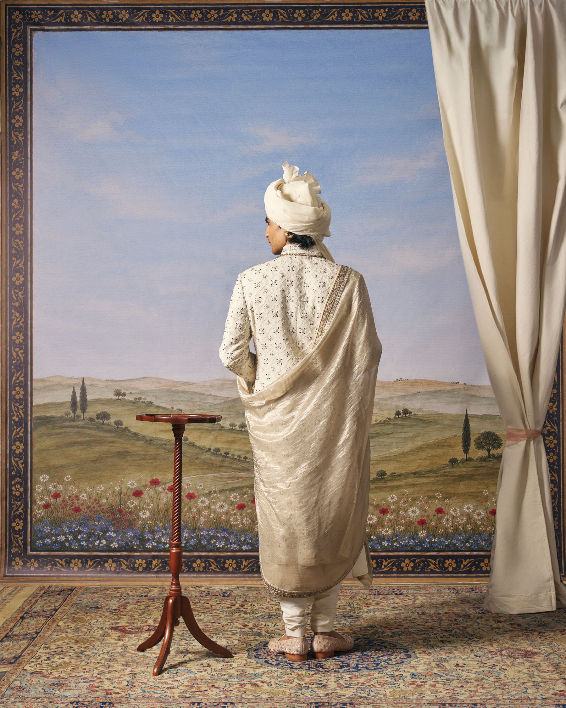Ivory Chikankari Sherwani Set