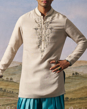 Ote Milk Matka Silk Embroidered Kurta Set