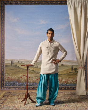 Ote Milk Matka Silk Embroidered Kurta Set