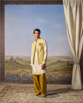 Yellow Zardozi Jaal Bundi