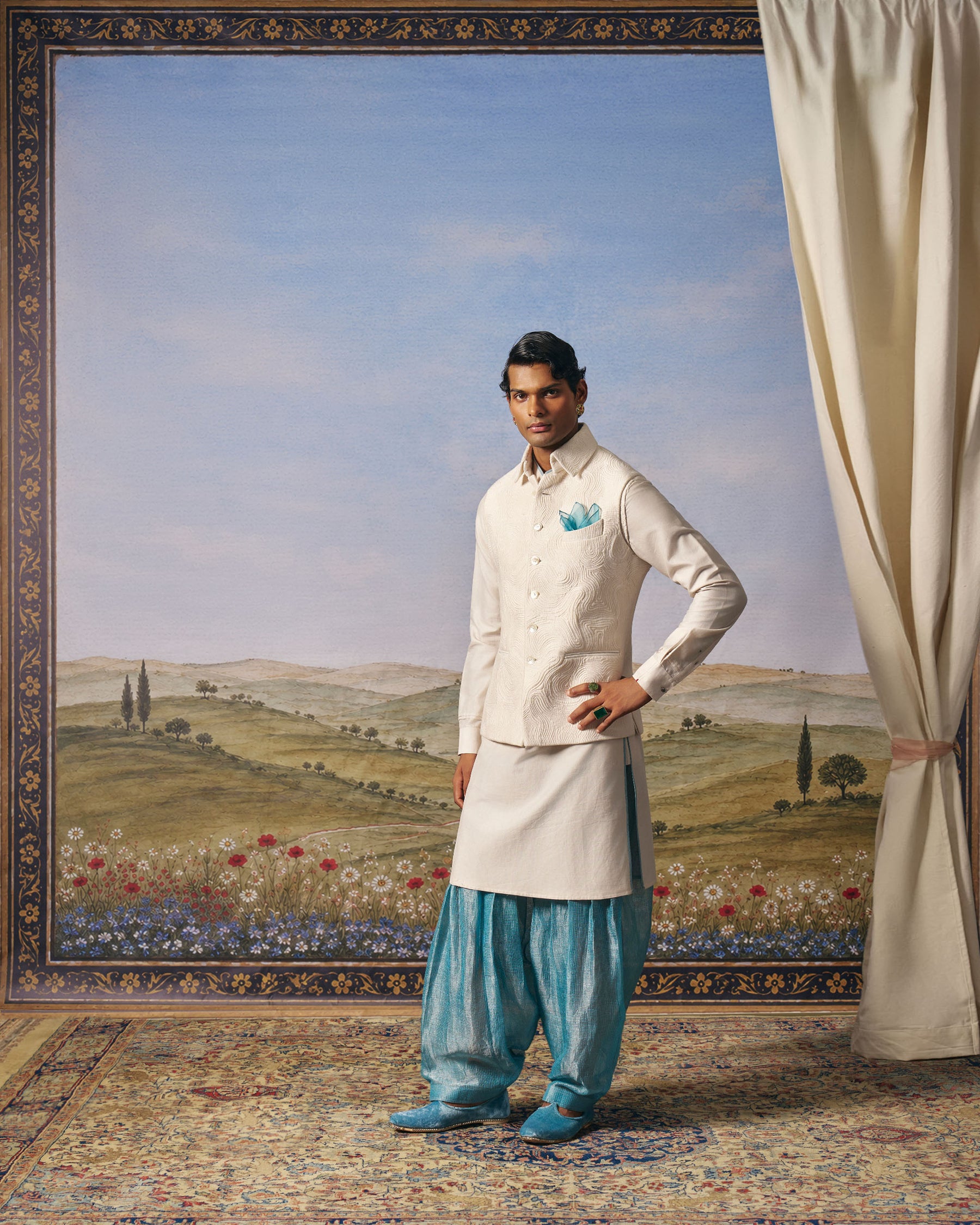 Ivory Quilted Bundi Set