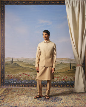 Beige Ombre Corded Jaal Bundi