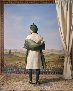 Light Grey Kohra Sherwani