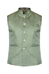 LINEN SATIN NEHRU JACKET