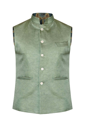LINEN SATIN NEHRU JACKET