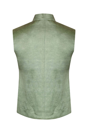 LINEN SATIN NEHRU JACKET