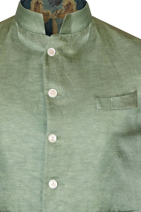 LINEN SATIN NEHRU JACKET