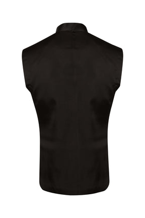 BLACK DRAPED NEHRU JACKET