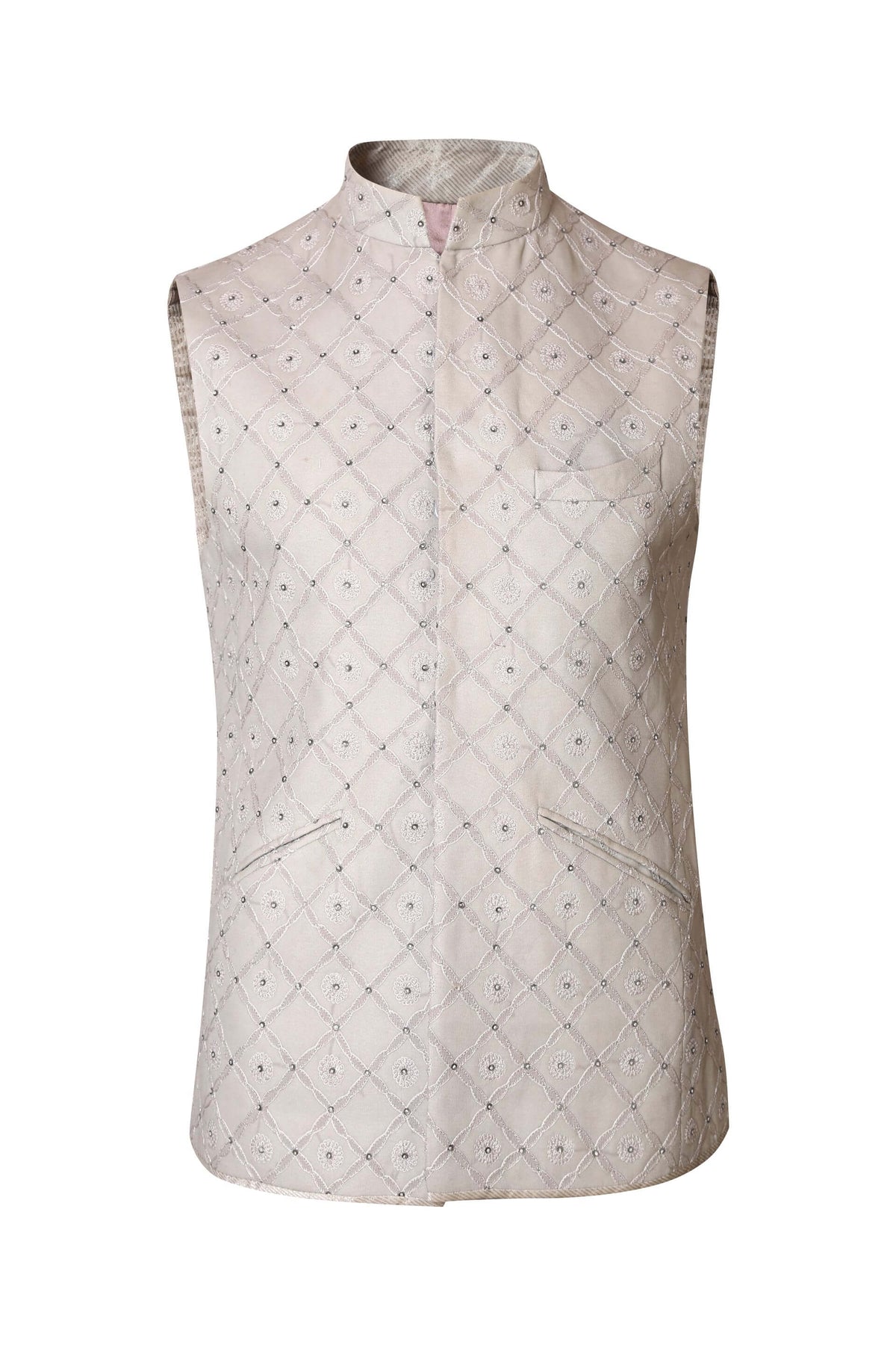 CHIKANKARI EMBROIDERY NEHRU JACKET
