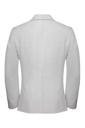 Light grey wing collar jacket in hosiery